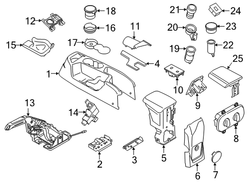 2019 Ford Transit Connect Parking Brake Park Brake Handle Diagram for DV6Z-2780-C