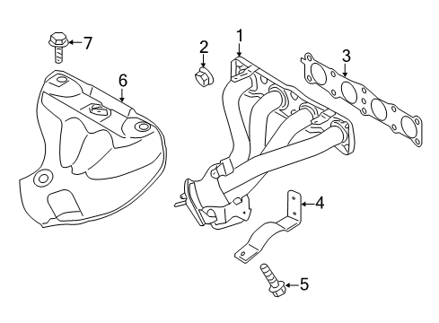 2013 Hyundai Elantra GT Exhaust Manifold Stay-Exhaust MANIFOL Diagram for 289612E000