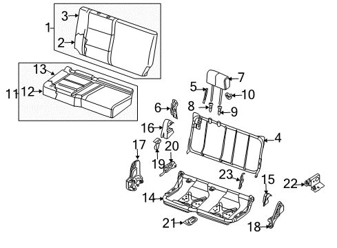 2011 Nissan Titan Rear Seat Components Back Assy-Rear Seat Diagram for 88600-ZR10A