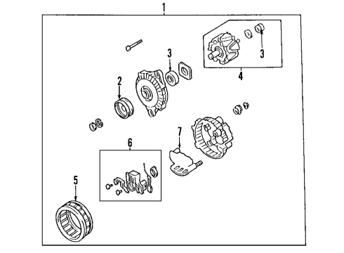 2011 Honda Civic Alternator Regulator Set Diagram for 31150-RNA-A01