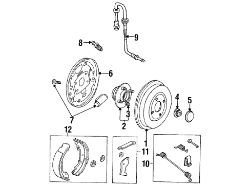 2002 Mercury Cougar Rear Brakes Wheel Cylinder Diagram for F5RZ-2261-B