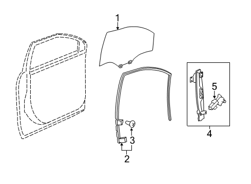 2016 Buick Enclave Front Door - Glass & Hardware Run Channel Diagram for 20944966