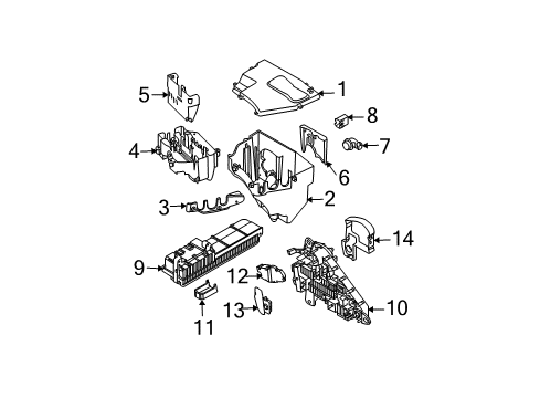 2009 BMW 535i xDrive Electrical Components Cover, Power Distribution Box Diagram for 61146906601