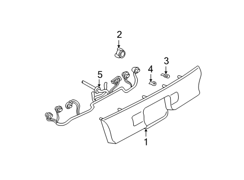 2000 Buick Regal Backup Lamps Applique Kit, Rear Compartment Lid (W/ Back Up & Tail Lamp) Diagram for 19149991