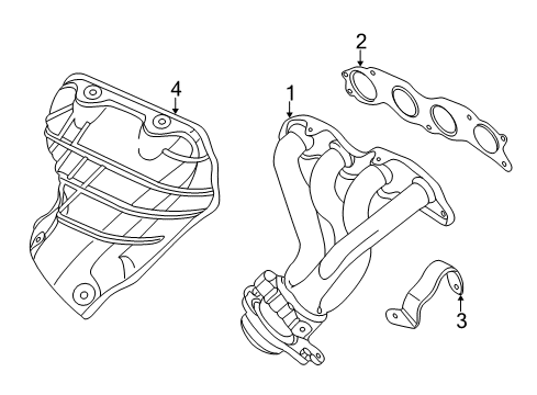 2006 Acura RSX Exhaust Manifold Cover, Exhaust Manifold Diagram for 18120-PRB-A20