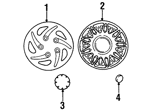 1999 Dodge Stratus Wheel Covers & Trim Part Diagram for RN33PAKAA