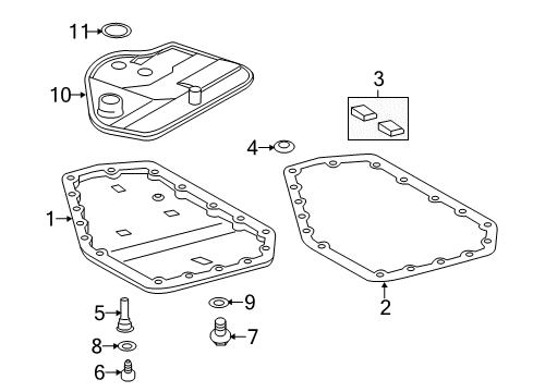 2014 Chevrolet Spark Transaxle Parts Transmission Pan Diagram for 25188123