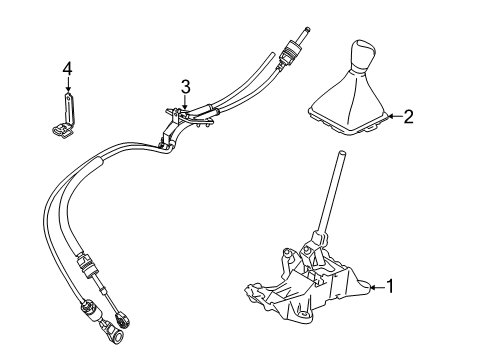 2013 Ford Fiesta Gear Shift Control - MT Shift Control Cable Diagram for 8A6Z-7E395-A