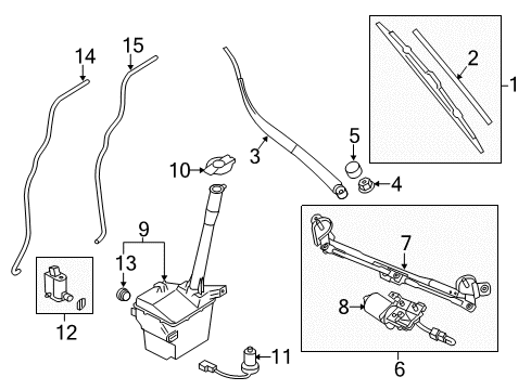 2012 Kia Sorento Wiper & Washer Components Windshield Wiper Arm Assembly Driver Diagram for 983101U000