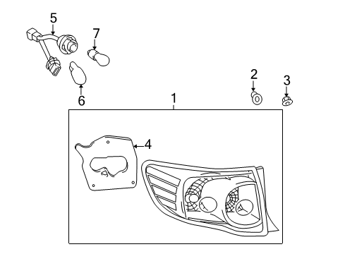 2010 Toyota Corolla Bulbs Combo Lamp Assembly Diagram for 81561-12A50