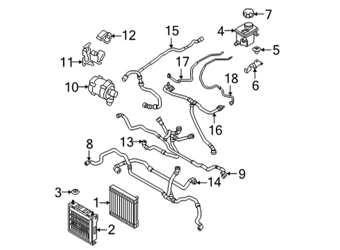 2020 BMW M8 Gran Coupe Radiator & Components Expansion Tank Line Diagram for 17127856748