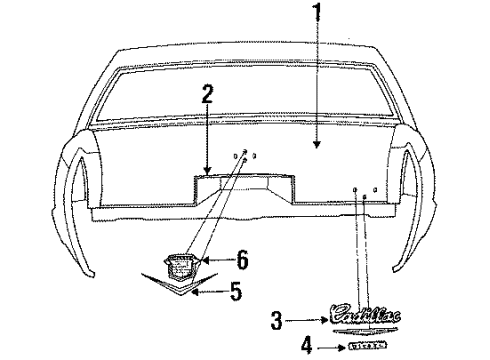 1986 Cadillac Fleetwood Exterior Trim - Rear Body Reflector Asm, Tail Lamp Diagram for 915782
