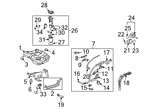 2009 Pontiac Vibe Fuel System Components Fuel Tank Meter/Pump SENSOR Diagram for 19185099