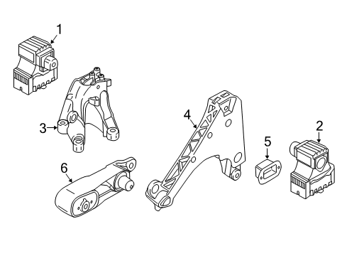 2020 BMW i3s Engine & Trans Mounting Engine Mount Bracket Diagram for 22116878938