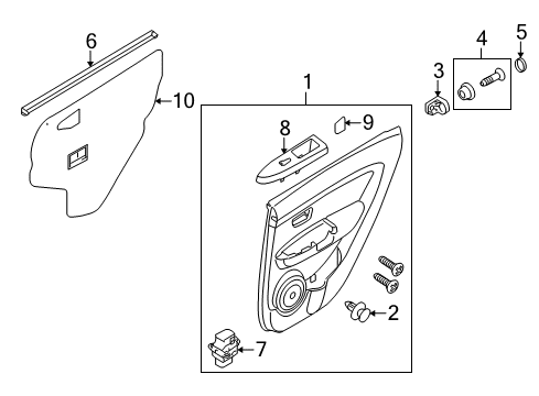 2011 Kia Soul Rear Door Rear Door Latch Assembly, Left Diagram for 814102K010