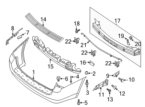 2014 Kia Sedona Rear Bumper Bolt Diagram for 11250-06146-B