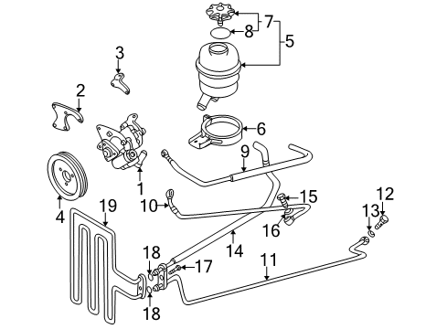 2002 BMW M5 P/S Pump & Hoses, Steering Gear & Linkage Power Steering Reservoir Diagram for 32412228855