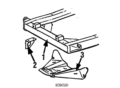 1985 Toyota Pickup Frame & Components Rear Crossmember Diagram for 51291-35080