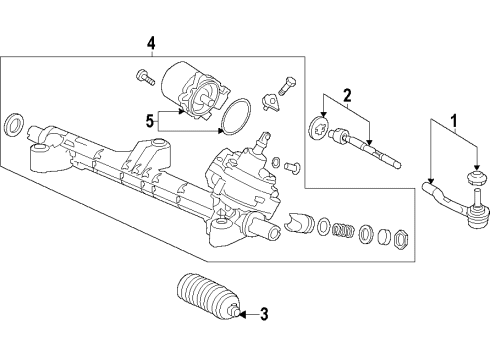 2013 Honda Accord Steering Gear & Linkage Box, Power Steering Gear Diagram for 53601-T2A-A04