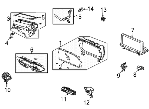 2022 Acura MDX Cluster & Switches, Instrument Panel Contl Assembly *Nh892L* Diagram for 79600-TYA-A71ZA