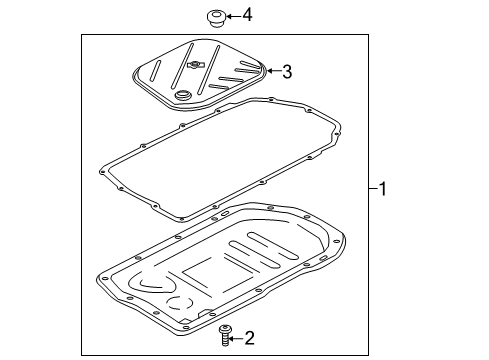 2014 BMW 750i xDrive Transmission Transmission Oil Pan With Filter Repair Set Diagram for 24117613238