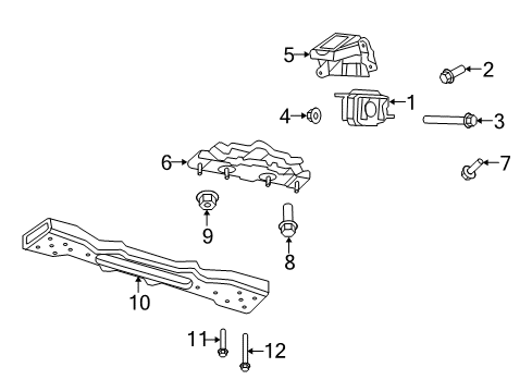 2007 Dodge Nitro Engine & Trans Mounting Bracket-Engine Mount Diagram for 52125104AF