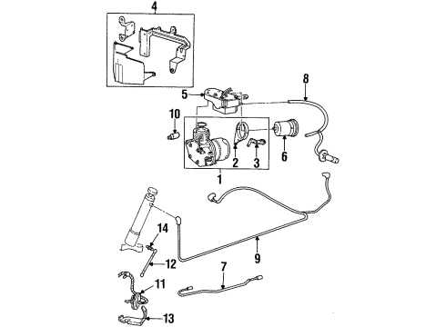 1996 Oldsmobile Aurora Ride Control Compressor Asm, Auto Level Control Air Diagram for 22134988