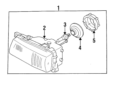 1994 Nissan Sentra Bulbs Headlamp Assembly-Passenger Side Diagram for B6010-86Y01