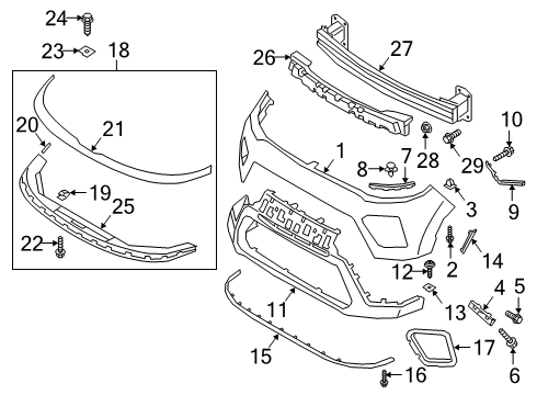 2020 Kia Soul Front Bumper Lamp Assembly-R/REFL & S Diagram for 921A2K0010