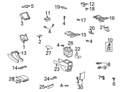 2004 Toyota Camry Heated Seats Front Trim Diagram for 58811-33070-B0