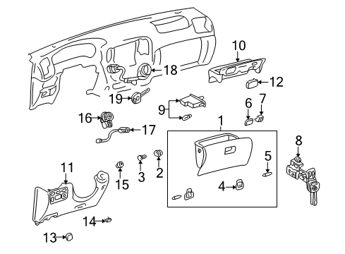 1998 Lexus LX470 Cluster & Switches, Instrument Panel Transponder Key Sub Transmitter Diagram for 89786-30020