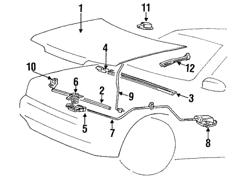 1995 Hyundai Scoupe Hood & Components Cable Assembly-Hood Latch Release Diagram for 81190-23000