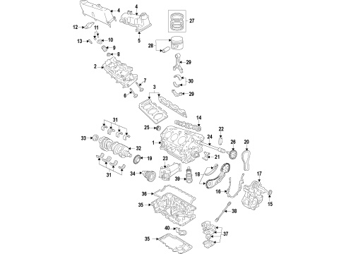 2010 Ford Mustang Engine Parts, Mounts, Cylinder Head & Valves, Camshaft & Timing, Oil Pan, Oil Pump, Crankshaft & Bearings, Pistons, Rings & Bearings, Variable Valve Timing Tensioner Diagram for 6L2Z-6K254-A