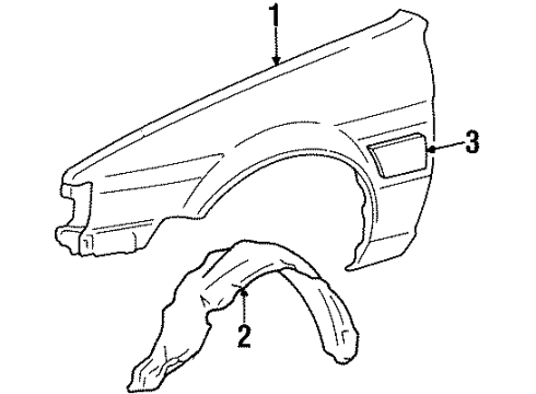 1988 Chevrolet Nova Fender & Components, Exterior Trim Liner, Front Wheelhouse Panel Diagram for 94841231