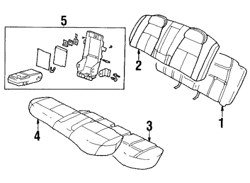 2002 Oldsmobile Aurora Rear Seat Components Armrest Asm, Rear Seat *Gray Diagram for 16838776