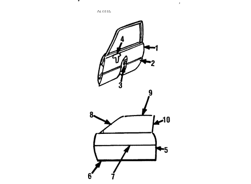 1985 Buick Skylark Front Door Mirror Asm-Outside Rear View *Black Diagram for 10284771