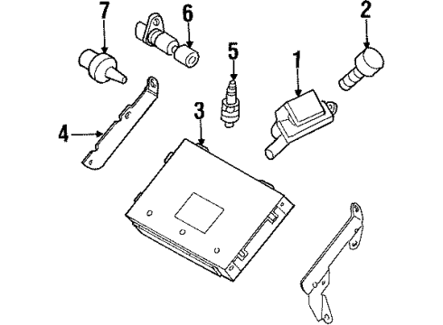 2000 Honda Passport Ignition System Spark Plug Diagram for 8-97125-969-0