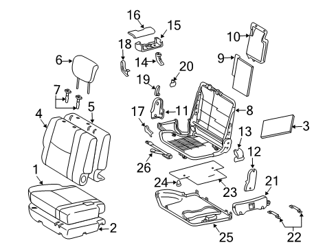 2003 Lexus GX470 Third Row Seats Cover, Rear Seat Reclining, RH (For RH Seat) Diagram for 71843-60070-A0