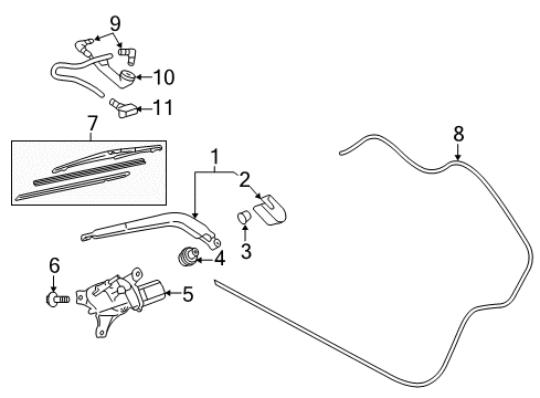 2016 Toyota Yaris Wiper & Washer Components Wiper Arm Grommet Diagram for 85143-02030