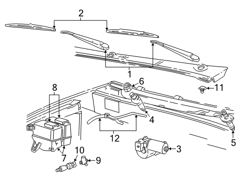 2002 Ford Explorer Sport Windshield - Wiper & Washer Components Washer Reservoir Diagram for 2L2Z-17618-BA