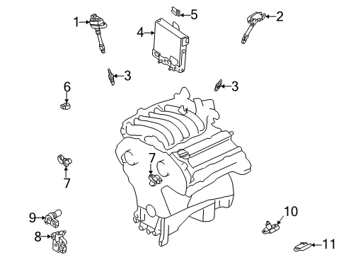 2001 Infiniti QX4 Ignition System Ignition Coil Assembly Diagram for 22448-4W010