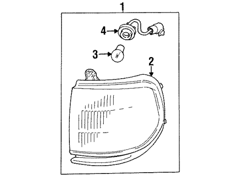 1997 Toyota Land Cruiser Park & Side Marker Lamps Lamp Assy, Parking & Clearance, LH Diagram for 81620-60092