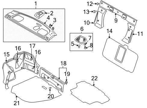 2007 Mitsubishi Lancer Interior Trim - Rear Body BOLSTER-Door Trim Diagram for MU481245