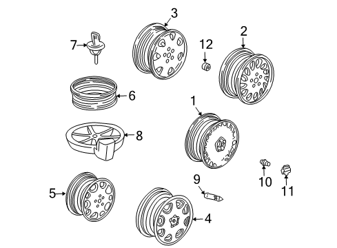 1998 Acura RL Wheels, Covers & Trim Spacer, Spare Tire Diagram for 84540-SP0-010