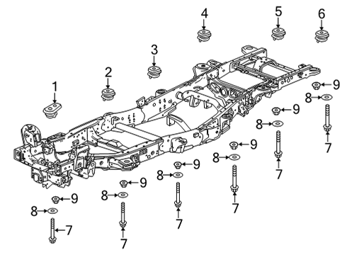 2022 Chevrolet Suburban Body Mounting - Frame Mount Cushion Diagram for 84798334