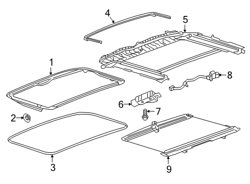 2020 GMC Acadia Sunroof Sunshade Diagram for 84667290