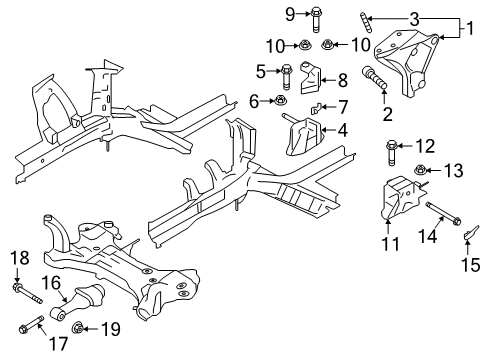 2021 Hyundai Veloster Engine & Trans Mounting Bolt Diagram for 1125210406P