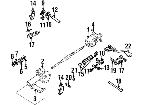 1994 Lexus SC300 Housing & Components Lock Shaft Spacer Diagram for 90560-10062