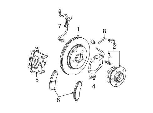 2008 Chevrolet Equinox Anti-Lock Brakes Hose Asm-Front Brake Diagram for 20789412