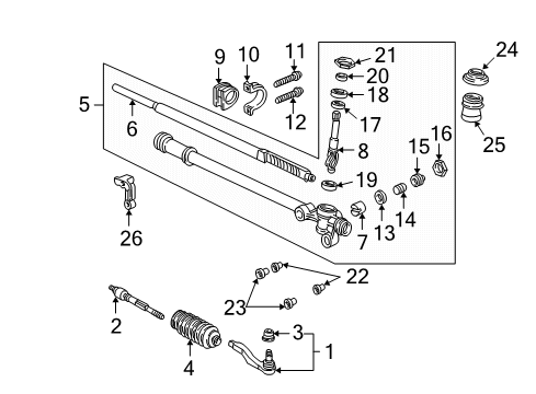 1992 Acura NSX Steering Column & Wheel, Steering Gear & Linkage End, Driver Side Tie Rod Diagram for 53560-SL0-A01